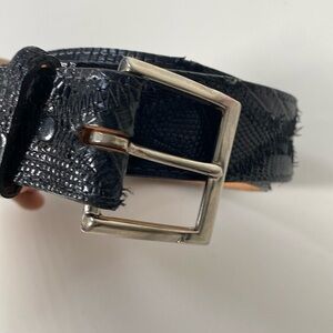 Justin Vintage Genuine Lizard Belt Black Size 34"